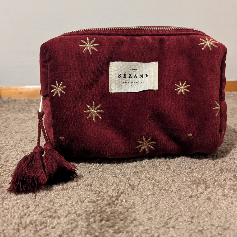 Red and Gold Star Cosmetic Bag with Tassel